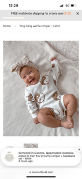 Ying Yang Waffle Romper - Camel.